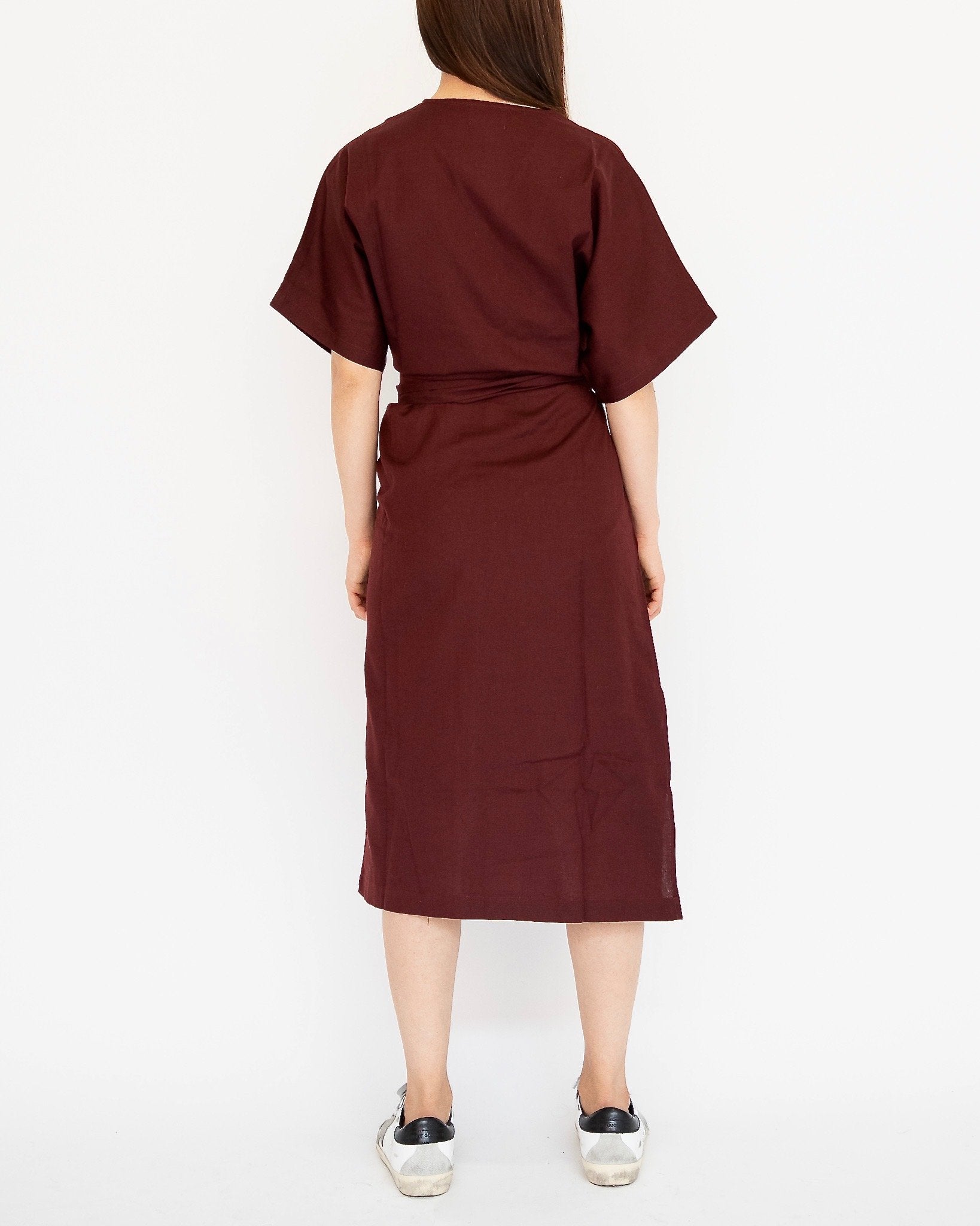 Tibetan Red Drokpa Dress with Side Wrap \u0026 Tie – Nimsqlo